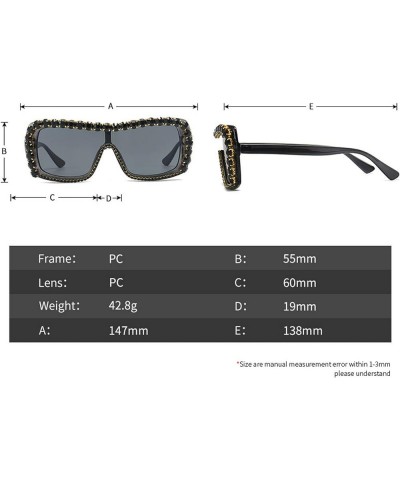 Square Diamond Sunglasses Women 2023 Fashion Rhinestone Sunglasses Men Punk Shades Glasses Brown Diamond $9.94 Square