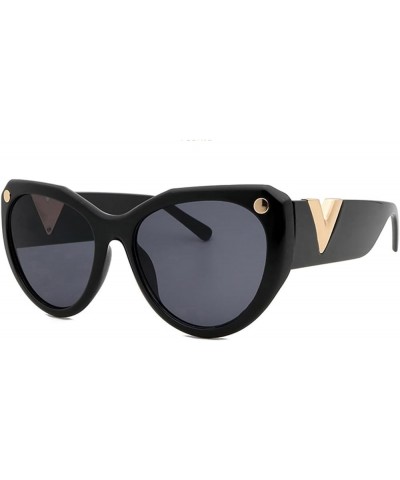 Oversized Oval Sunglasses for Women Men Classic Retro UV400 Sunglasses AM026 Black/Grey $7.01 Oversized