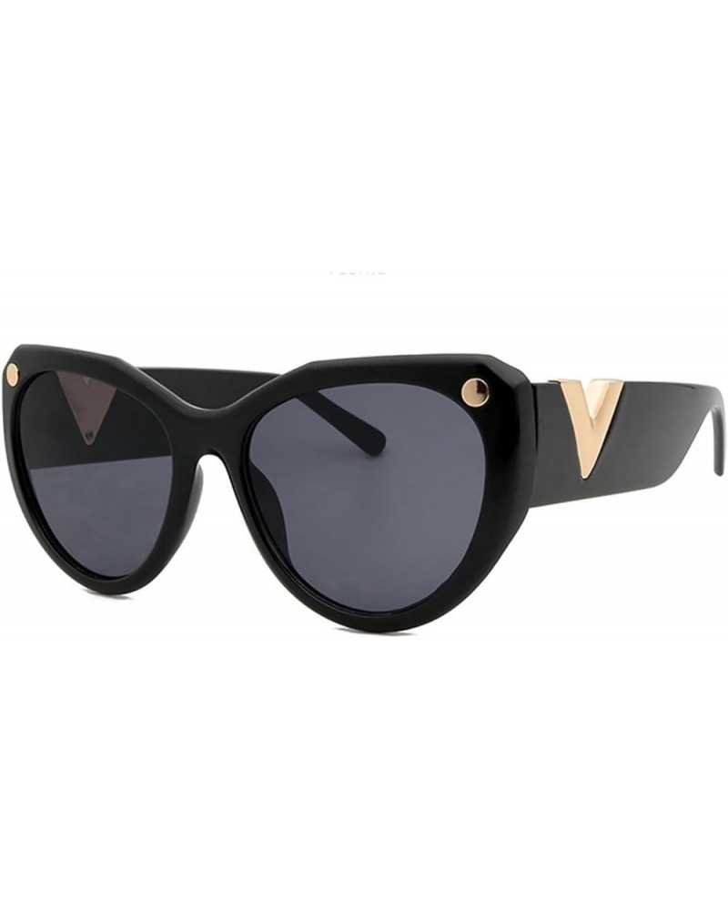 Oversized Oval Sunglasses for Women Men Classic Retro UV400 Sunglasses AM026 Black/Grey $7.01 Oversized