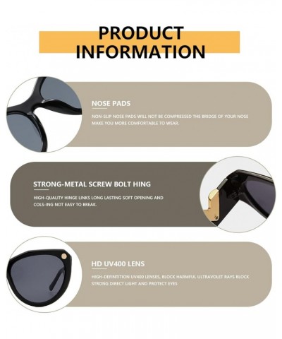 Oversized Oval Sunglasses for Women Men Classic Retro UV400 Sunglasses AM026 Black/Grey $7.01 Oversized