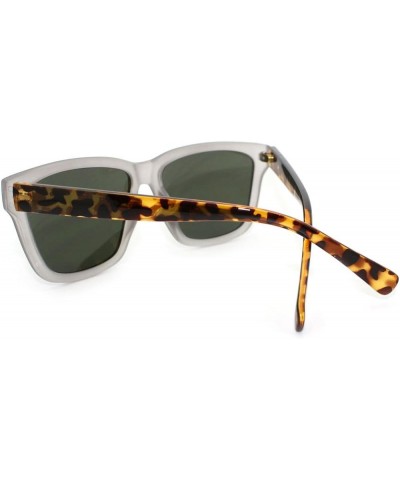 Hip Retro Modern Unisex Sunglasses Square Rectangular Frame Gray Tort black $8.97 Rectangular