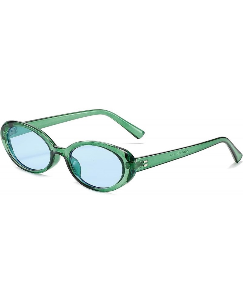 90s Sunglasses for Women Men Retro Oval Sunglasses Glasses Green $8.45 Oval