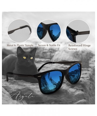 Polarized Unisex Mirror Sunglasses for Men Women, UV Protection, Fashion Trendy Cat Eye, Retro Shades Blue $12.42 Cat Eye