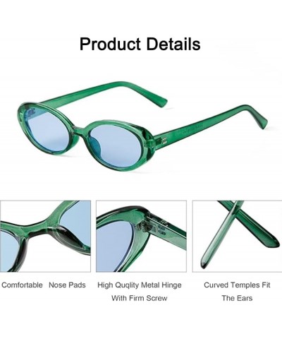 90s Sunglasses for Women Men Retro Oval Sunglasses Glasses Green $8.45 Oval