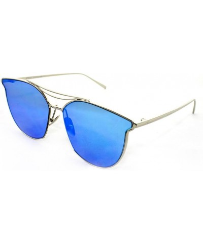 Newbee Fashion -"Heaven" Cateye Ultra Premium Brushed Aluminum Flash Sunglasses Gold/Blue Blue $10.79 Cat Eye