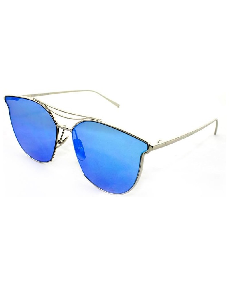 Newbee Fashion -"Heaven" Cateye Ultra Premium Brushed Aluminum Flash Sunglasses Gold/Blue Blue $10.79 Cat Eye