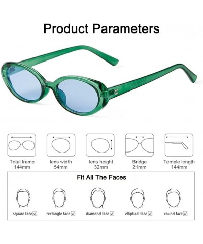 90s Sunglasses for Women Men Retro Oval Sunglasses Glasses Green $8.45 Oval