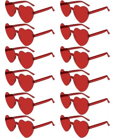 12 Pairs Heart Sunglasses for Women 12 Colors Rimless Heart Shaped Sunglasses Candy Heart Glasses for Party Favors 12 Pairs R...