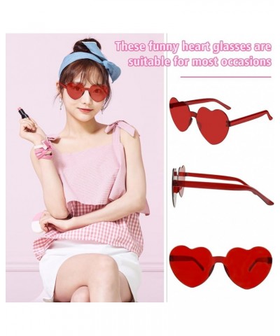 12 Pairs Heart Sunglasses for Women 12 Colors Rimless Heart Shaped Sunglasses Candy Heart Glasses for Party Favors 12 Pairs R...