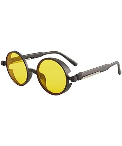 Classic Gothic Steampunk Sunglasses Men and Women Retro Round Pc Frame Glasses 8 As Picture $16.24 Sport