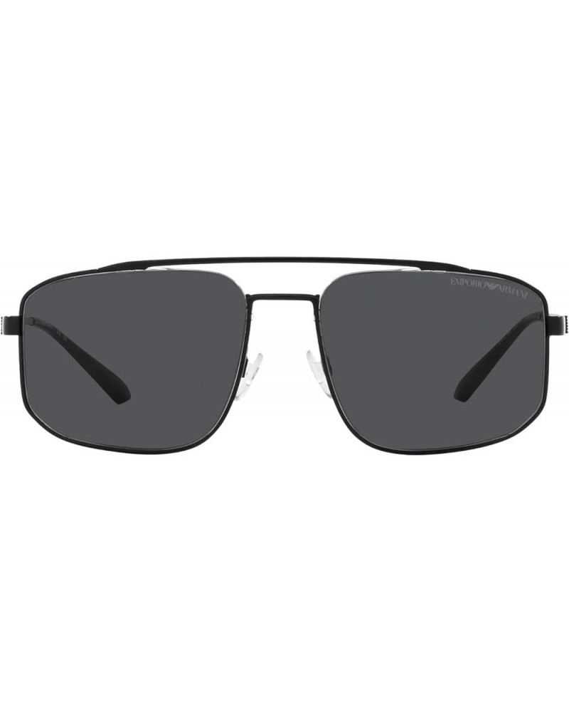 Men's Ea2139 Rectangular Sunglasses Matte Black/Dark Grey $44.36 Rectangular