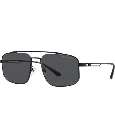 Men's Ea2139 Rectangular Sunglasses Matte Black/Dark Grey $44.36 Rectangular