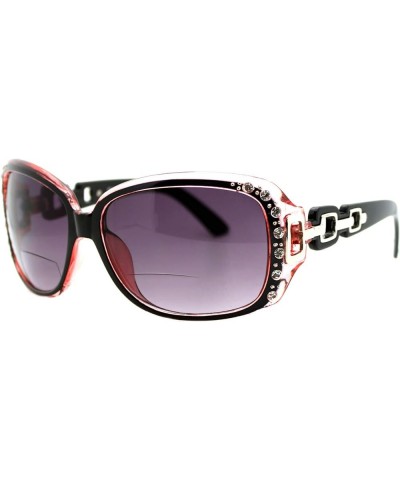 Womens Bifocal Lens Sunglasses Oversized Square Rhinestone Frame Pink $9.57 Oversized