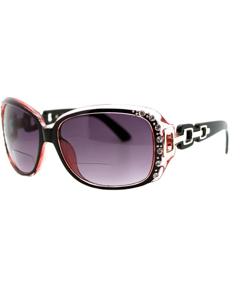 Womens Bifocal Lens Sunglasses Oversized Square Rhinestone Frame Pink $9.57 Oversized