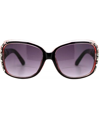 Womens Bifocal Lens Sunglasses Oversized Square Rhinestone Frame Pink $9.57 Oversized