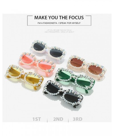 Women Crystal square Sunglasses Sparkling Trendy bling Rhinestone Sunglasses diamond Sunglasses Brown $10.96 Square