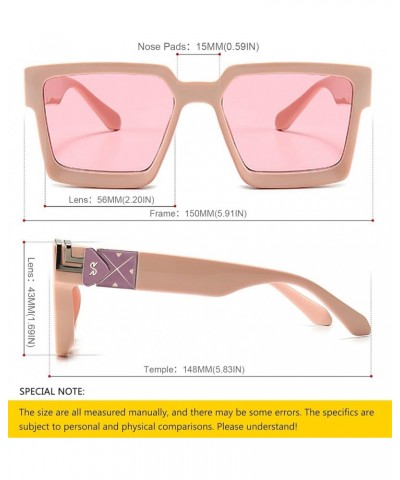 Retro Square Thick Sunglasses Women Men Fashion Oversized Hip Pop Black Shades Luxury Gold Metal Eyewear 11 $23.63 Designer