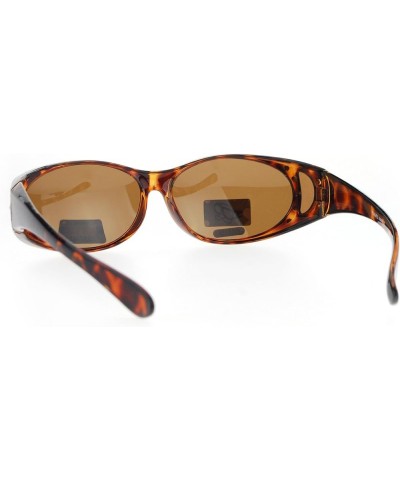 Womens Fit Over Glasses Polarized Sunglasses Oval Rhinestone Frame Tortoise (Brown) $9.43 Oval