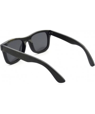 Polarized Bamboo Wood Sunglasses UV400 Protection-TY6016/6026 Bamboo Black grey $21.72 Oval