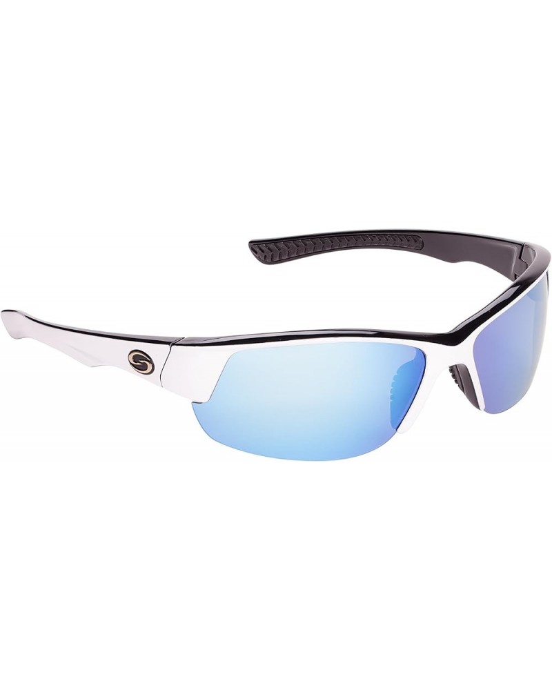 S11 Optics Gulf Polarized Sunglasses White-black Frame/White-blue Mirror - Gray Base Lens Single $23.54 Rimless