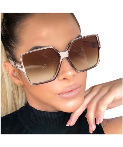 Ladies Summer Sunglasses Personality Designed Big Frame Eyeglasses Fashionable Anti Sun Shine Glasses for Outdoor Coffee $4.1...