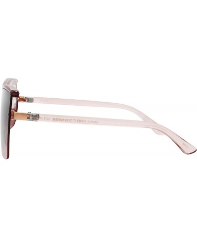 Women's Semi Rimless Shield Sunglasses Pink $25.00 Rimless