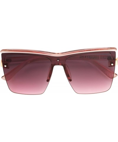 Women's Semi Rimless Shield Sunglasses Pink $25.00 Rimless