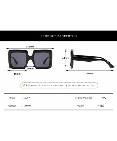 Outdoor Photo Men And Women Big Frame Square Sunglasses 3 $13.28 Designer