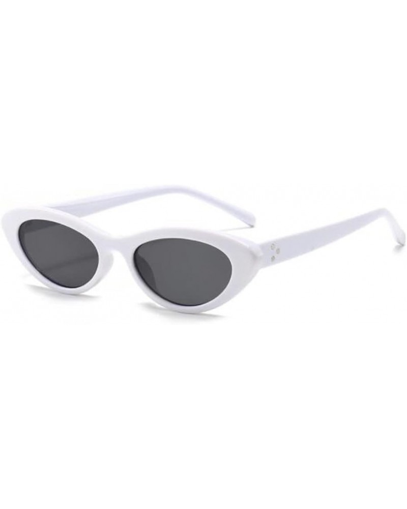 Metal Hinge Small Frame Oval Sunglasses Female Retro Sunglasses Outdoor Anti-ultraviolet Sunglasses Gray $5.71 Oval