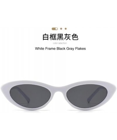 Metal Hinge Small Frame Oval Sunglasses Female Retro Sunglasses Outdoor Anti-ultraviolet Sunglasses Gray $5.71 Oval