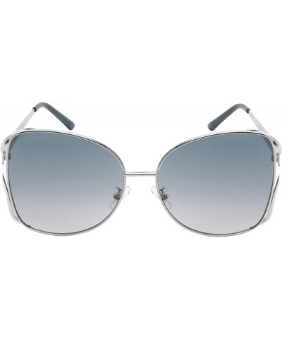 Oversized Fashion Metal Frame Butterfly UV400 Sunglasses with Flat Color Lens 3208-FLOCR-3209-FLREV Green/Gray $8.49 Oversized