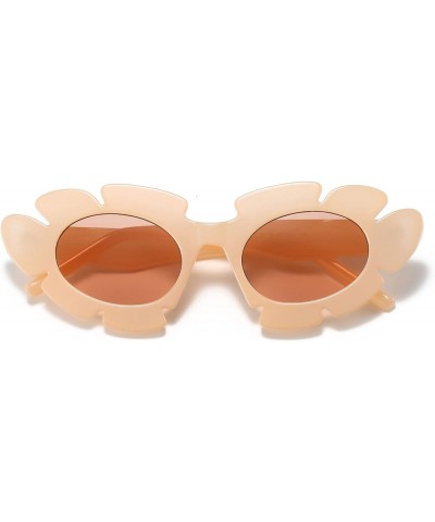 Cat Eye Flower Sunglasses Trendy Chunky Shades Sun Glasses Retro Flower Shape Eyewear Fashion Sunglasses Champagne $7.18 Cat Eye