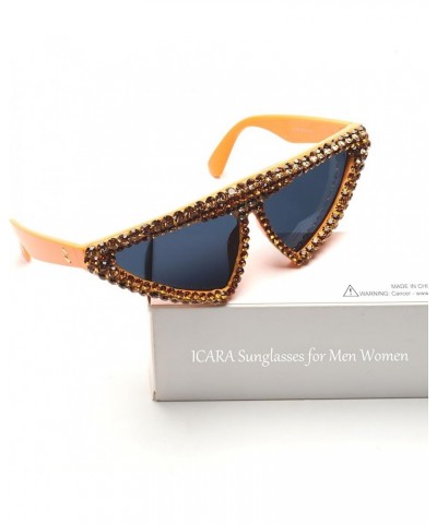 Vintage Triangle Bling Crystal Sunglasses Cute Trendy Rhinestones Party Prom Sun Glasses Yellow $9.15 Triangular