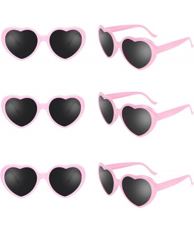 6 Pack Heart Shaped Glasses Bachelorette Rave Party Trendy Cute Photo Props for Women Girls 6pcs-pink Black $11.99 Heart