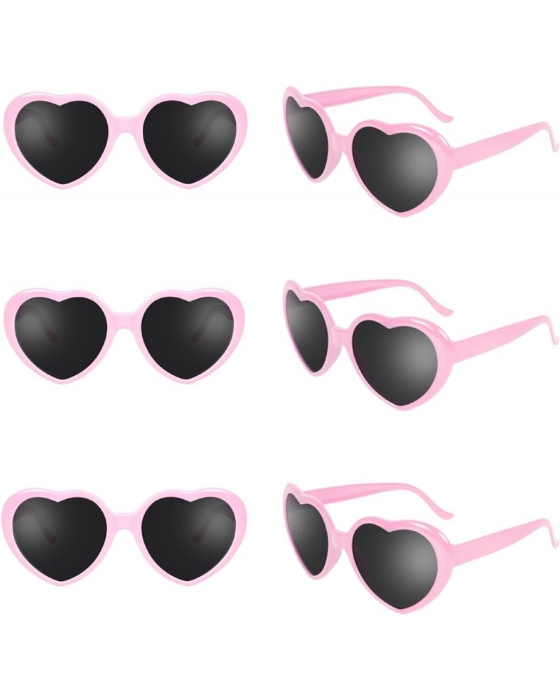 6 Pack Heart Shaped Glasses Bachelorette Rave Party Trendy Cute Photo Props for Women Girls 6pcs-pink Black $11.99 Heart