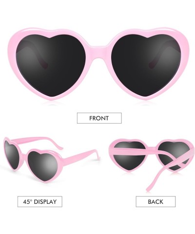 6 Pack Heart Shaped Glasses Bachelorette Rave Party Trendy Cute Photo Props for Women Girls 6pcs-pink Black $11.99 Heart