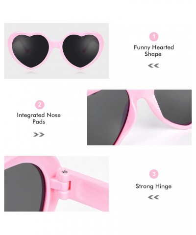 6 Pack Heart Shaped Glasses Bachelorette Rave Party Trendy Cute Photo Props for Women Girls 6pcs-pink Black $11.99 Heart