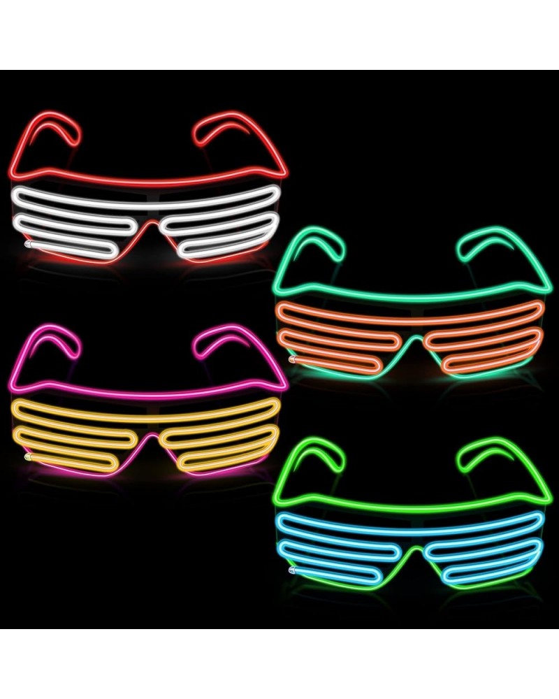 Shutter Flashing Sunglasses Light Up Glasses LED Neon Rave Glasses Glow in the Dark Party Favors Halloween Costumes Bright Co...