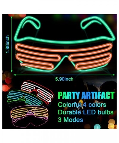 Shutter Flashing Sunglasses Light Up Glasses LED Neon Rave Glasses Glow in the Dark Party Favors Halloween Costumes Bright Co...