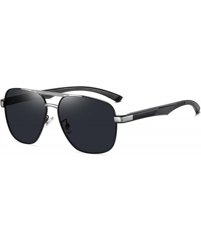 Men'S Polarized Sunglasses, Retro Metal Large Frame Sunglasses, Polarized Sunglasses Black and Gray Film $10.70 Square