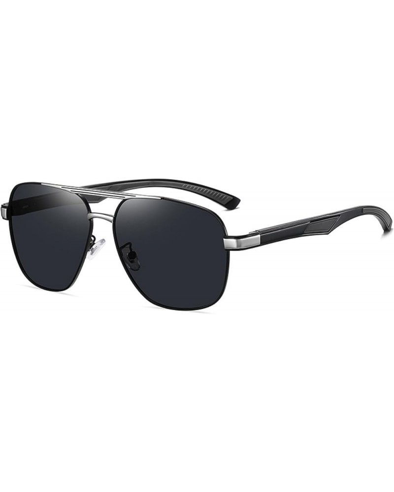 Men'S Polarized Sunglasses, Retro Metal Large Frame Sunglasses, Polarized Sunglasses Black and Gray Film $10.70 Square