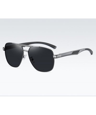 Men'S Polarized Sunglasses, Retro Metal Large Frame Sunglasses, Polarized Sunglasses Black and Gray Film $10.70 Square