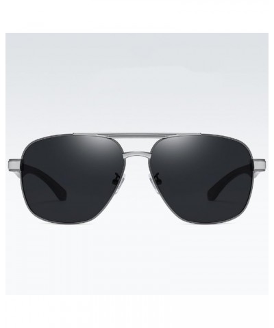 Men'S Polarized Sunglasses, Retro Metal Large Frame Sunglasses, Polarized Sunglasses Black and Gray Film $10.70 Square