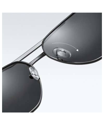 Men'S Polarized Sunglasses, Retro Metal Large Frame Sunglasses, Polarized Sunglasses Black and Gray Film $10.70 Square