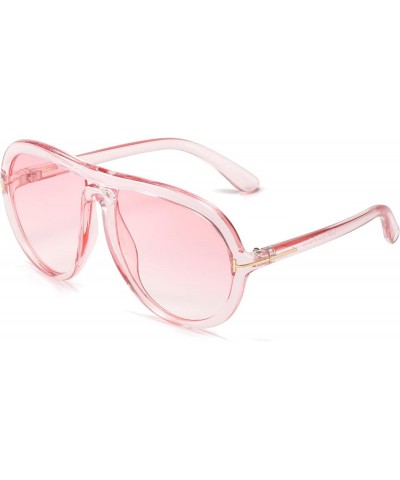 Vintage Oversized Aviator Sunglasses for Women Men, 70s Retro Round Glasses Pink $12.09 Aviator