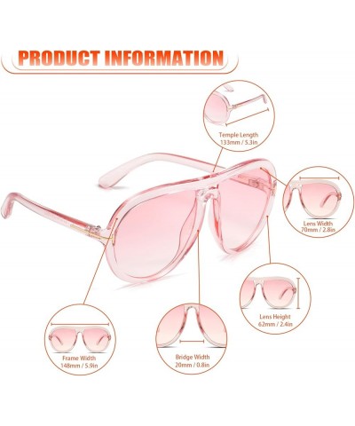 Vintage Oversized Aviator Sunglasses for Women Men, 70s Retro Round Glasses Pink $12.09 Aviator