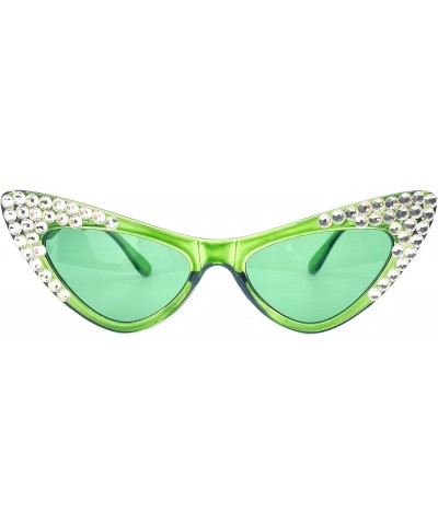 Fashion Women Diamond Cat Eye Sunglasses 2023 Summer Ladies Novelty Rhinestone Sunglassess UV Protection Green $10.09 Cat Eye