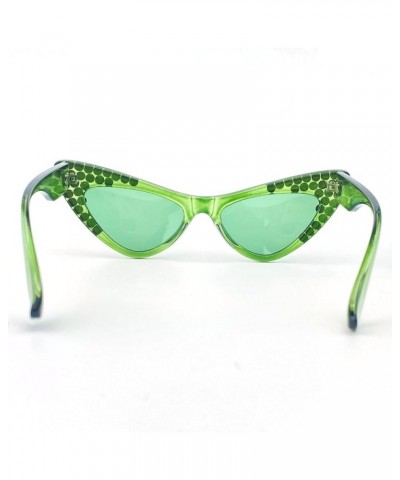 Fashion Women Diamond Cat Eye Sunglasses 2023 Summer Ladies Novelty Rhinestone Sunglassess UV Protection Green $10.09 Cat Eye