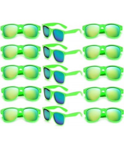 15 Pack 80s Party Sunglasses Bulk Mirrored Sunglasses Party Favors Glasses Retro Sunglasses Set Green| Mirrored $11.50 Square