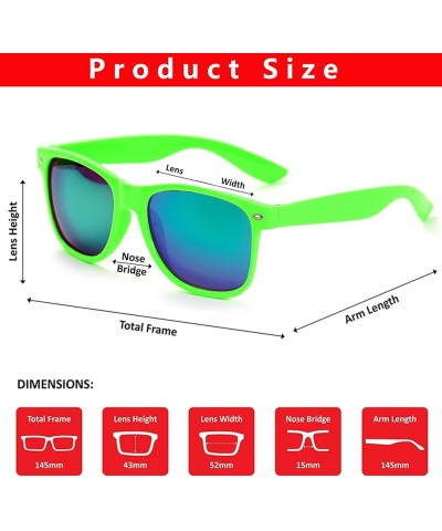 15 Pack 80s Party Sunglasses Bulk Mirrored Sunglasses Party Favors Glasses Retro Sunglasses Set Green| Mirrored $11.50 Square